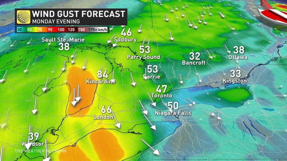 Ontario wind gusts