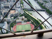 <b>The tower has three levels for visitors.</b> Tickets can be purchased to ascend, by stairs or lift, to the first and second levels. The walk from ground level to the first level is over 300 steps, as is the walk from the first to the second level. The third and highest level is accessible only by elevator. Both the first and second levels feature restaurants. Photo by Noopur Tiwari.