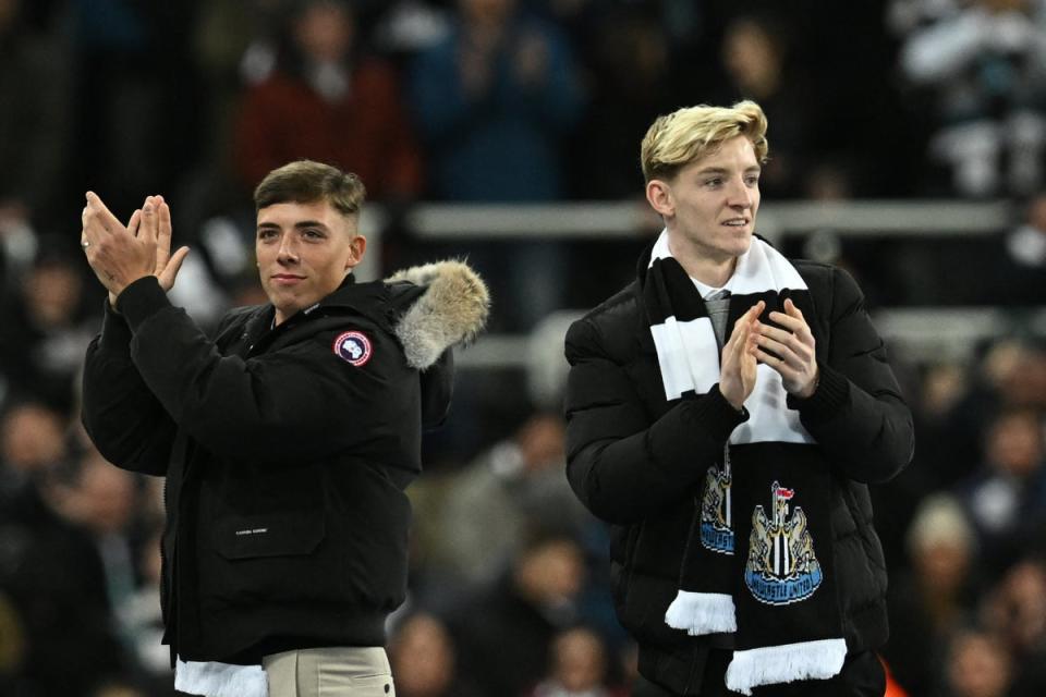 New boys: Ashby and Gordon could make their Newcastle debuts against West Ham (AFP via Getty Images)