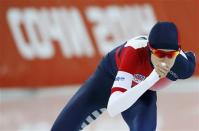 Martina Sablikova of the Czech Republic skates during the women's 3,000 metres speed skating race at the Adler Arena during the 2014 Sochi Winter Olympics February 9, 2014. REUTERS/Marko Djurica