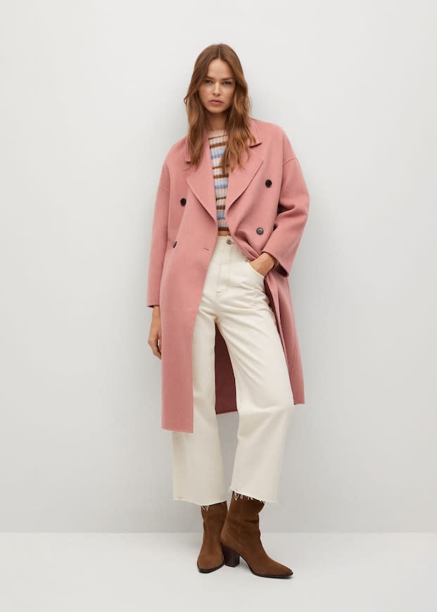 Handmade wool coat. Image via Mango.