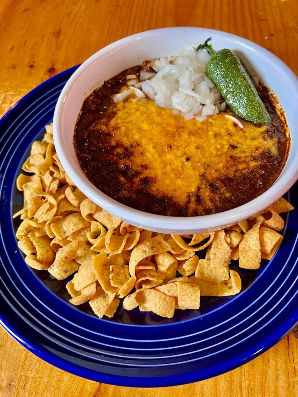 Fred’s Texas Cafe has served chili in winter since 1978 and now serves brisket chili con carne year-round.
