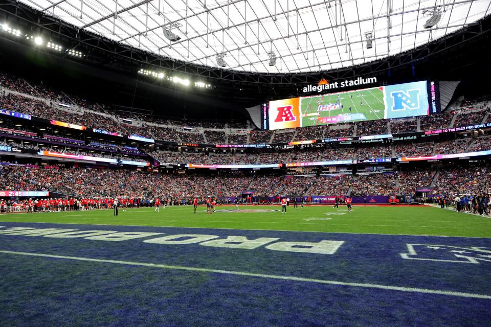 LAS VEGAS, NEVADA - FEBRUARY 05: A general view during the 2023 NFL Pro Bowl Games between the AFC and NFC at Allegiant Stadium on February 05, 2023 in Las Vegas, Nevada. (Photo by Ethan Miller/Getty Images)