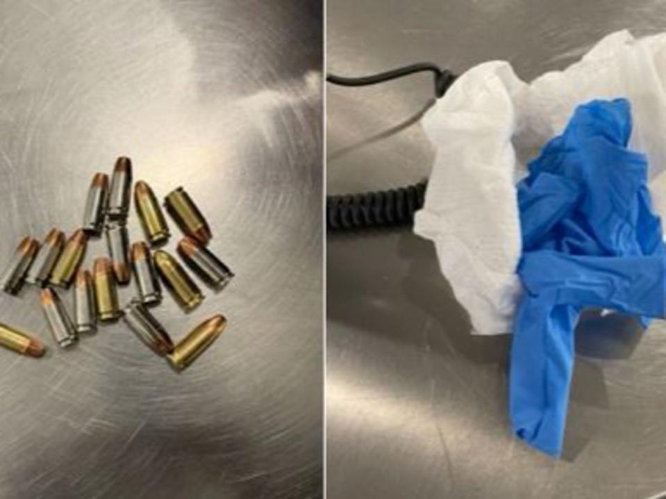 Around 17 bullets were inside the baby diaper (Transportation Security Administration)