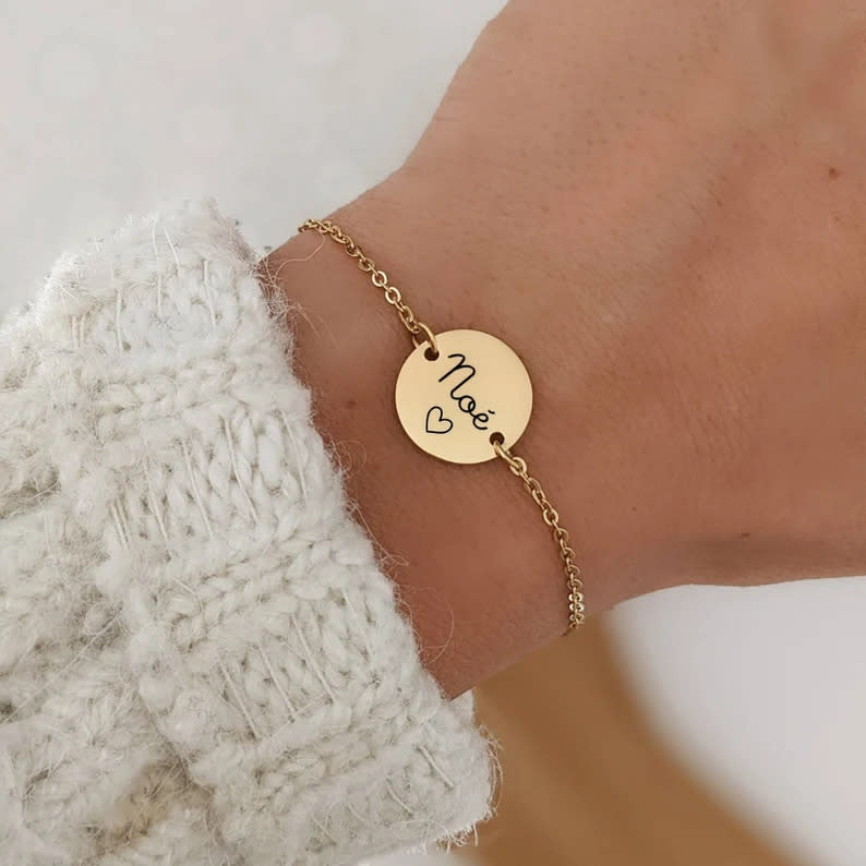 Bracelet avec médaille à graver