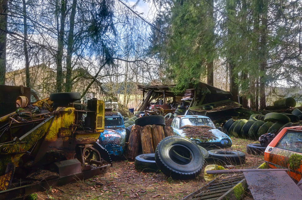 Cars left behind turning to rust