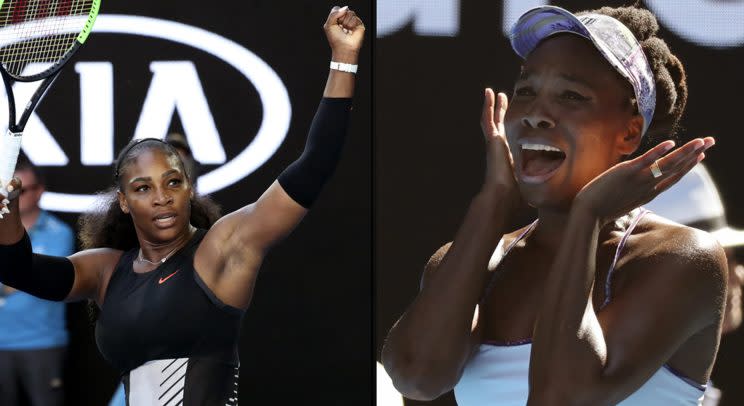 Serena Williams (left) will face older sister Venus Williams in the Australian Open final.