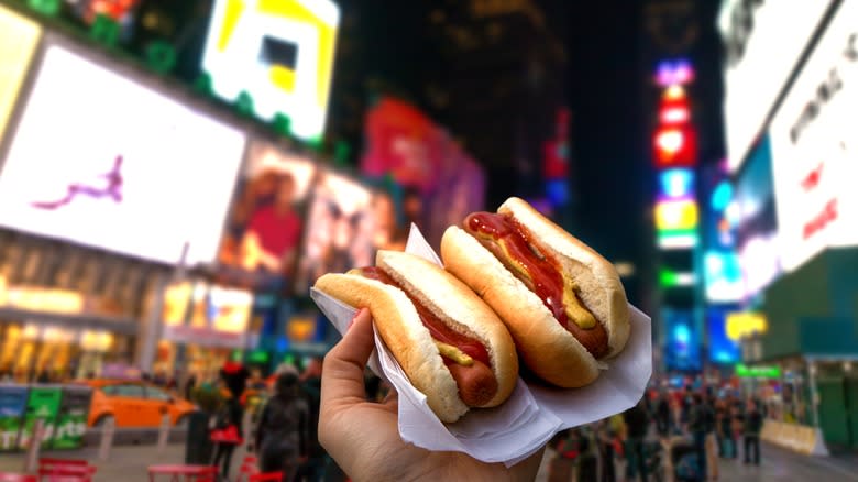 Hot dogs in Times Square