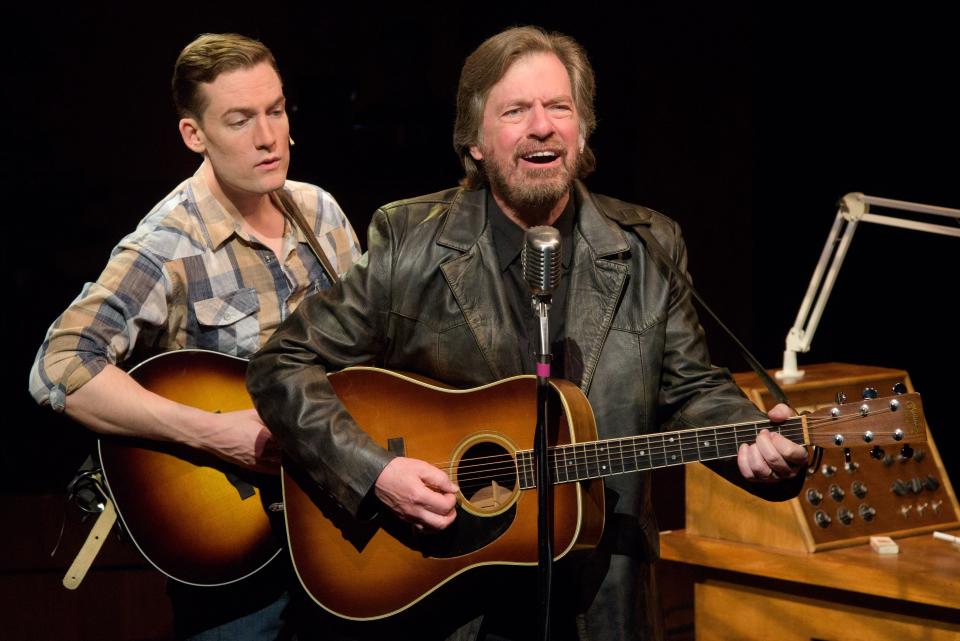 In the musical “Troubadour” set in Nashville in the 1950s, Scott Wakefield, right, plays a country music legend and Caleb Adams plays his son with dreams of his own.