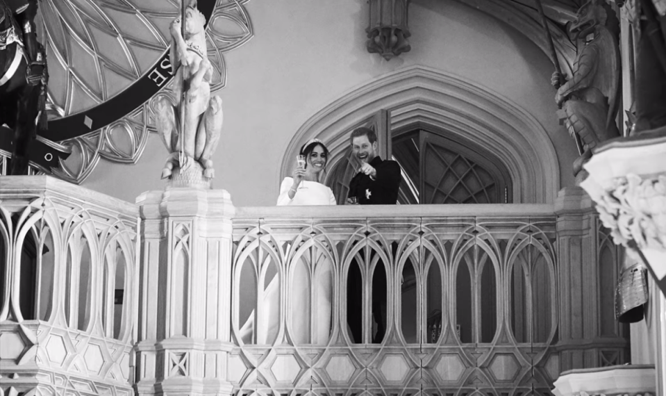 The duke and duchess inside St George’s chapel (Netflix)