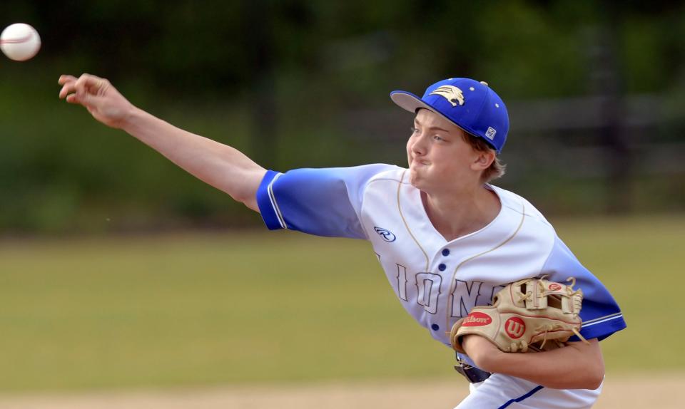 St. John Paul II pitcher Tyler Ross delivers against D-Y .