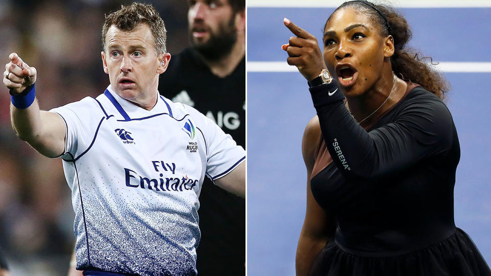 Nigel Owens has slammed Serena Williams. Image: Getty