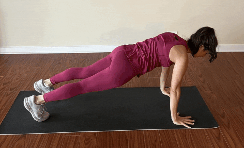 Plank to downdog cross-training exercise