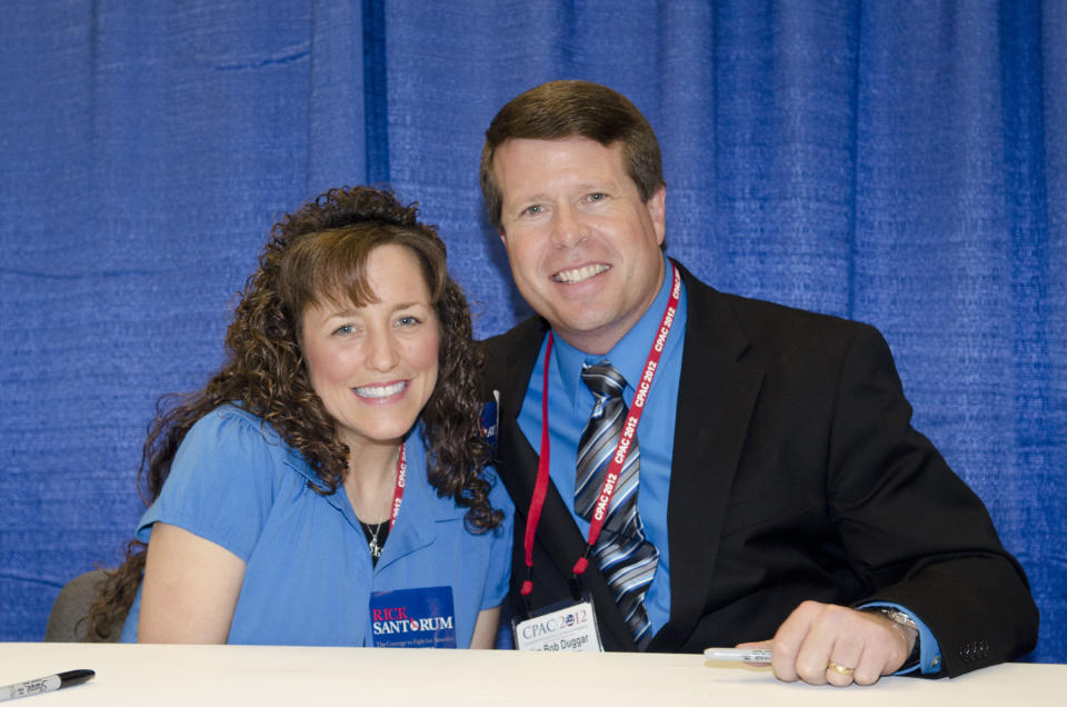 WASHINGTON, DC - FEBRUARY 10: Michelle Duggar and Jim Bob Duggar promote  their book 'A Love That Multiplies' during the Conservative Political Action Conference (CPAC) at the Marriott Wardman Park on February 10, 2012 in Washington, DC. (Photo by Kris Connor/Getty Images)