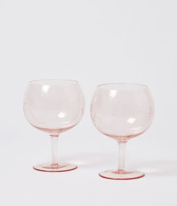 Just a pair of pretty pink goblets for the gin lover in your life