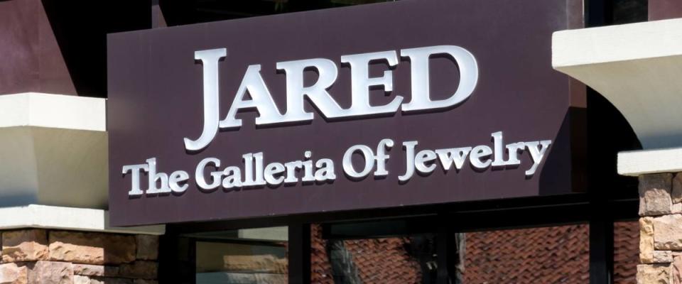 MISSION VIEJO, CA/USA - APRIL 2, 2016: Jared jewelry store exterior and logo. Jared is a subsidiary ofSterling Jewelers, Inc. an American specialty jewelry company.