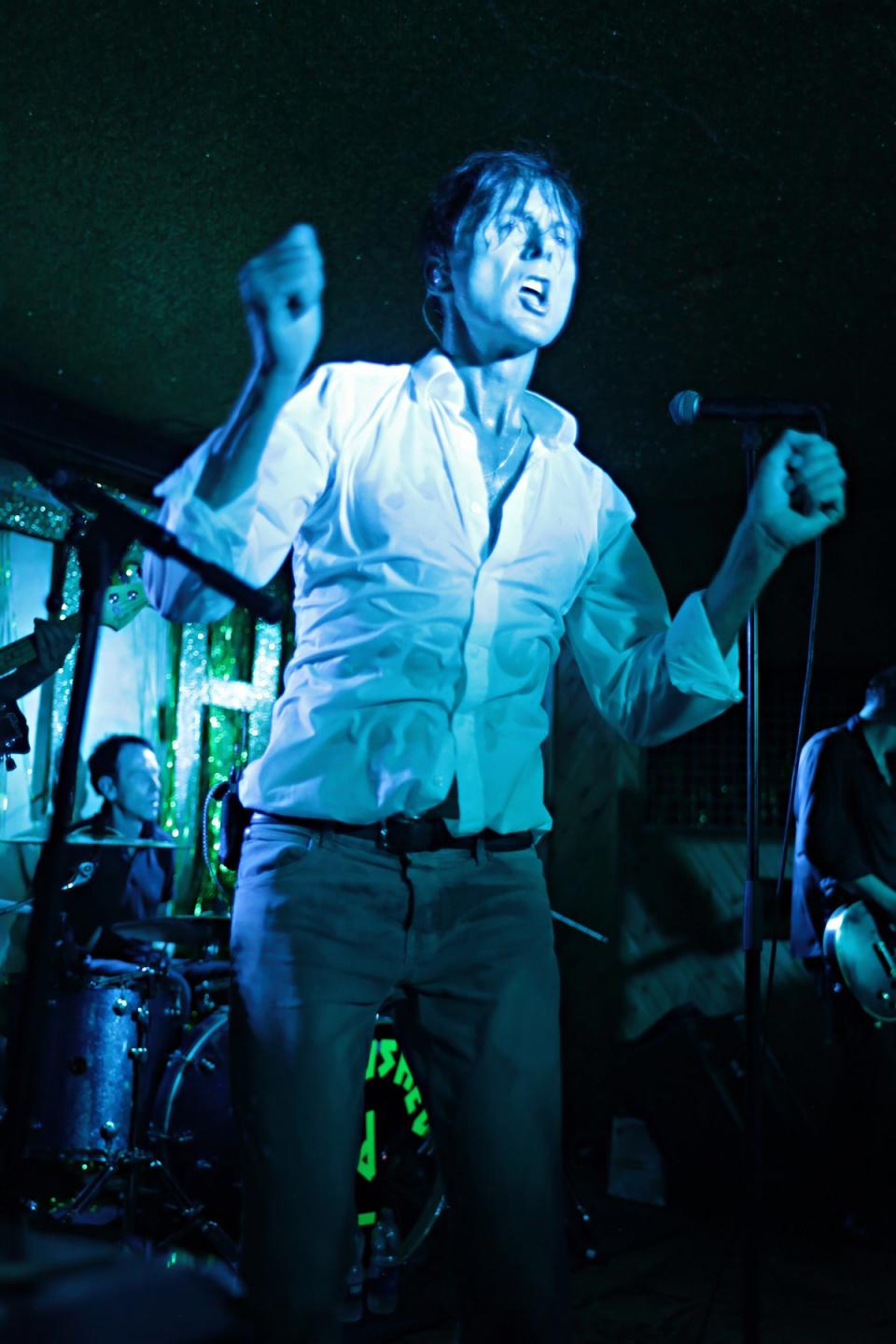 Brett Anderson playing the Moth Club in Hackney with Suede who performed under the name Crushed Kid (Paul Khera)