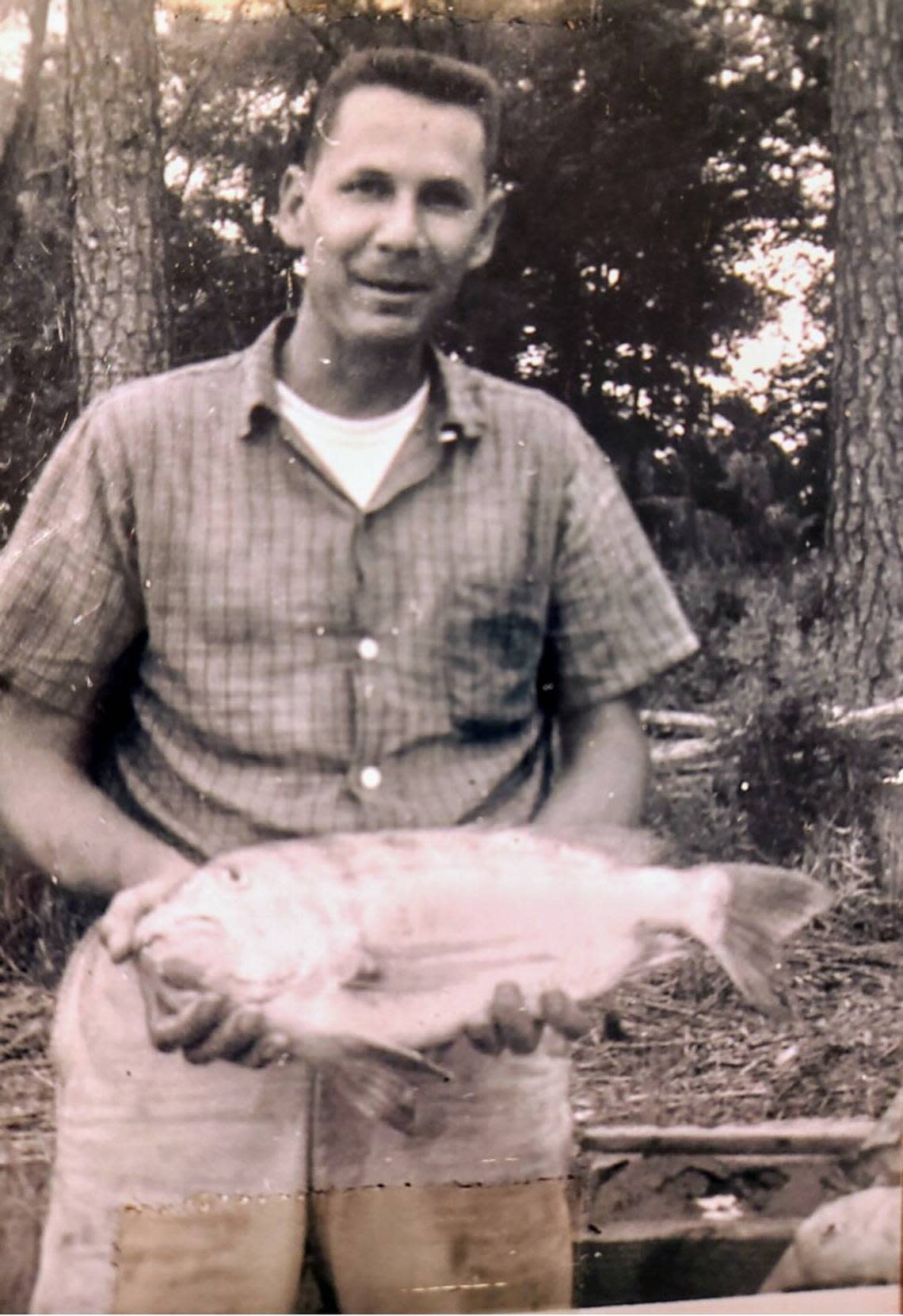 A young Pierre McGowan with a big catch.