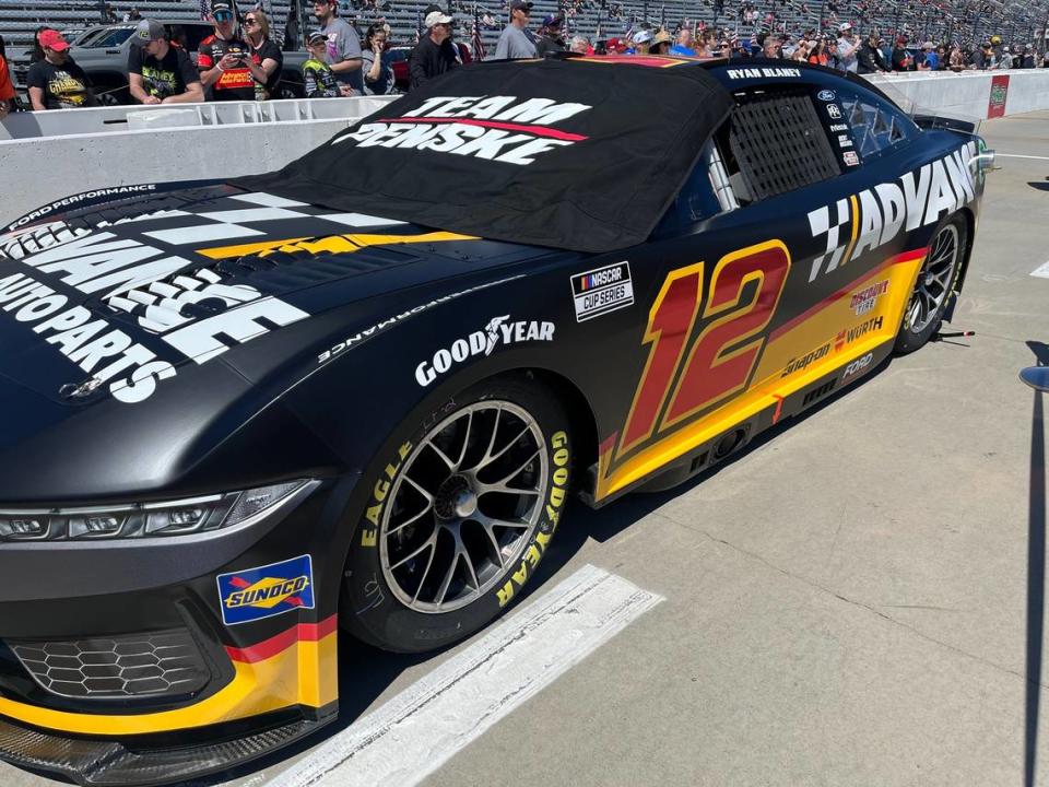 Ryan Blaney’s No. 12 Ford Mustang on pit road prior the NASCAR Cup Series’ Cook Out 400 on Sunday at Martinsville. Shane Connuck/The Charlotte Observer