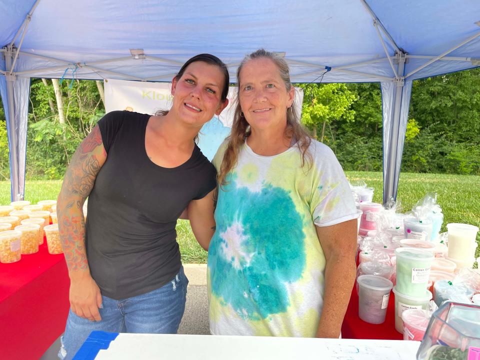 Tammy Brewer and Victoria Brewer of Clouds and Kernels say they aren’t subject to the same rules food trucks are because their popcorn and cotton candy is prepackaged. They were on hand at the Food Truck Freedom Field Day event held at Mayor Ralph McGill Plaza in Farragut Saturday, Aug. 20, 2022.