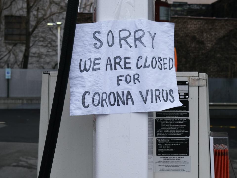 A gas station in Queens is closed on April 03, 2020 in New York City.