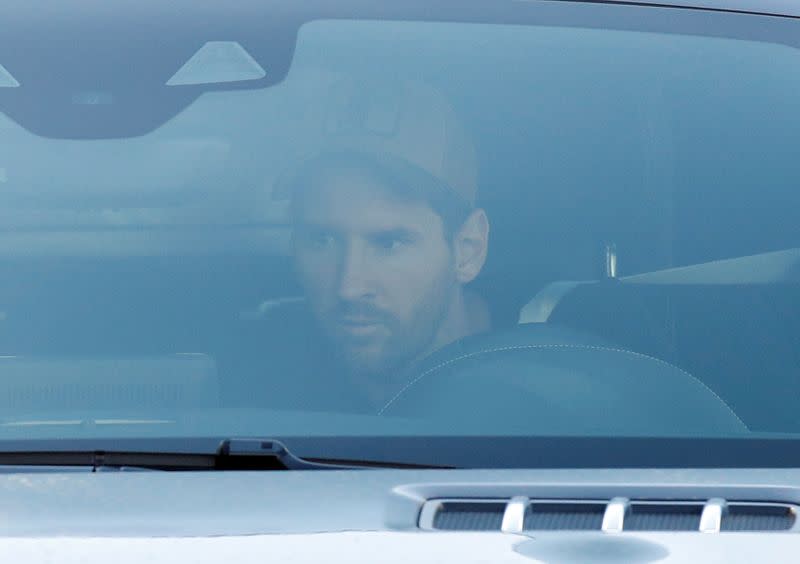 Lionel Messi a su llegada al entrenamiento del FC Barcelona en la Ciutat Esportiva Joan Gamper, Barcelona, España