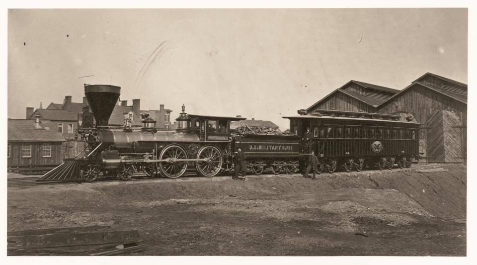 President Abraham Lincoln's funeral train from Washington, D.C., to Springfield, Ill., in 1865.