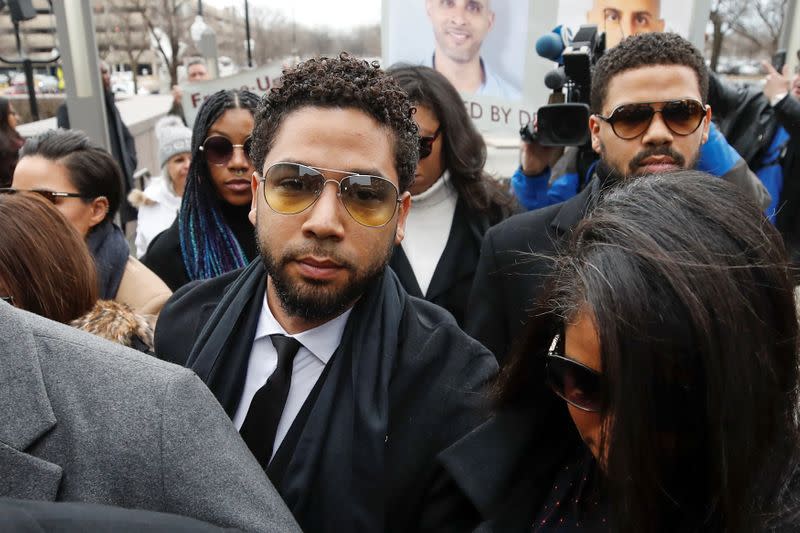 Former "Empire" actor Jussie Smollett arrives at court for his arraignment in Chicago