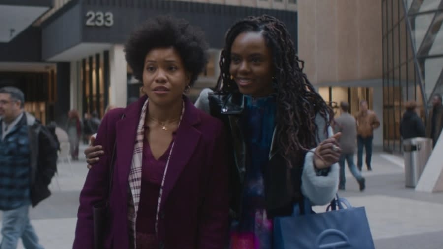 Sinclair Daniel (left) and Ashleigh Murray (right) star in “The Other Black Girl,” a show based on Zakiya Dalila Harris’ novel. (Photo: Hulu)