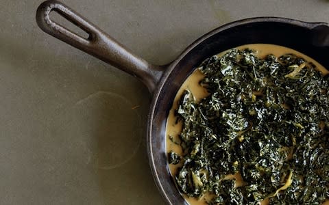 Kale braised in ham hock