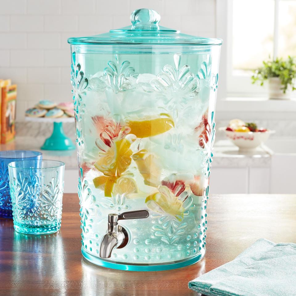 <p><a href="https://clicks.trx-hub.com/xid/hearstcorp_9eb67_tpw?q=https%3A%2F%2Fwww.walmart.com%2Fip%2FThe-Pioneer-Woman-Sunny-Days-2-Gallon-Acrylic-Beverage-Dispenser-Teal%2F619967174&p=https%3A%2F%2F&utmSource=yahoo-us&utmCampaign=3208&utmMedium=syn" rel="nofollow noopener" target="_blank" data-ylk="slk:Shop Now;elm:context_link;itc:0;sec:content-canvas" class="link ">Shop Now</a></p><p>The Pioneer Woman 2-Gallon Acrylic Beverage Dispenser</p><p>$19.94</p><p>walmart.com</p>