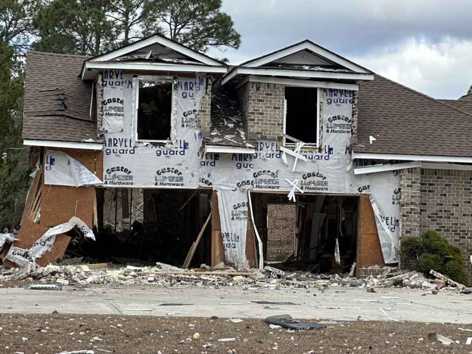 A photo captures the damaged home on Demeries Lake Lane in Richmond Hill.