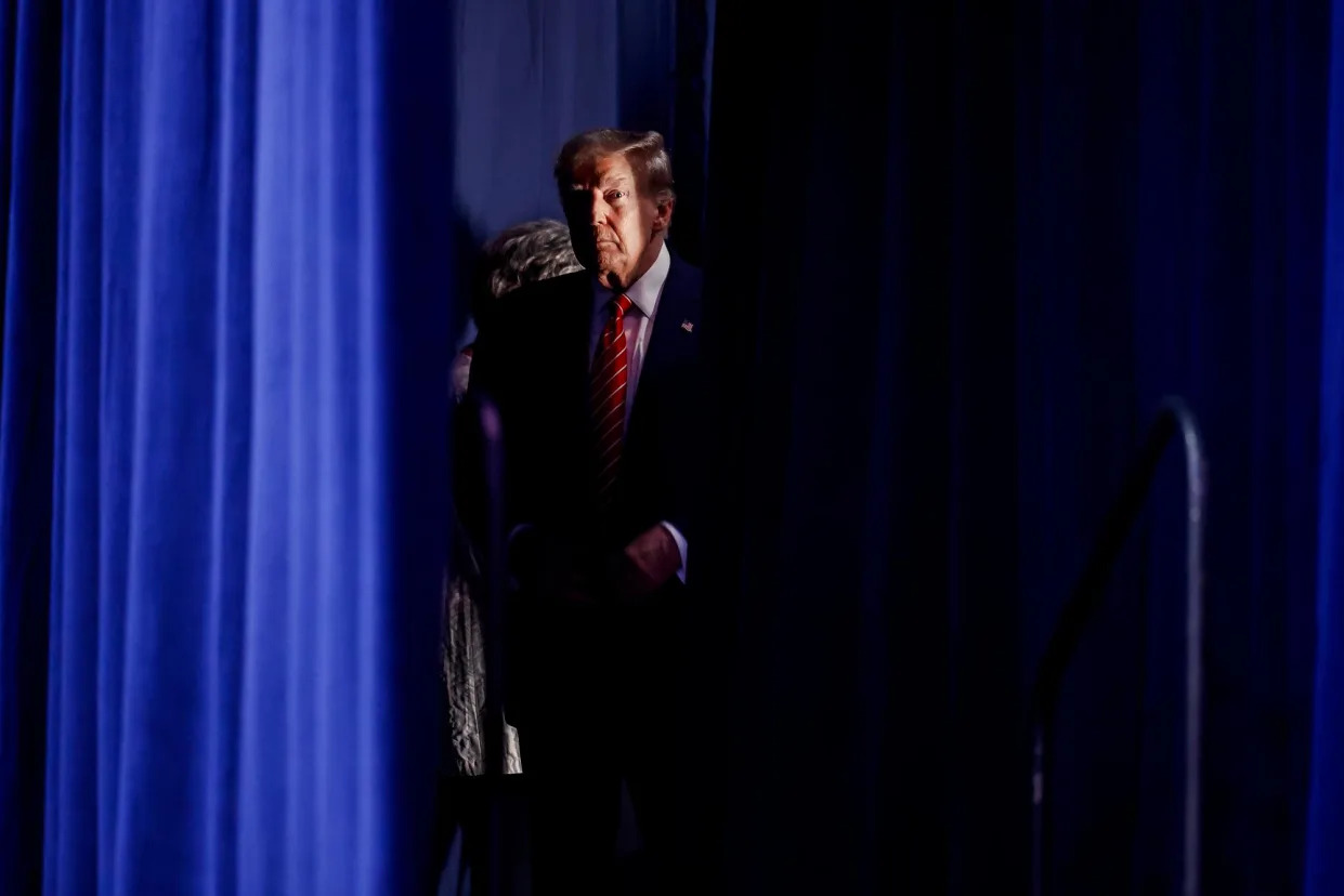 <span>Donald Trump arrives for a rally in Rome, Georiga, on 9 March 2024.</span><span>Photograph: Chip Somodevilla/Getty Images</span>