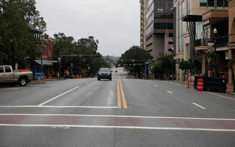 The almost deserted streets in downtown Tallahassee