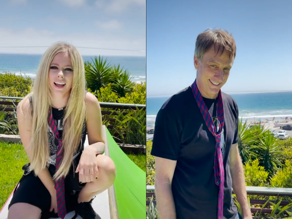 Canadian singer, Avril Lavigne brought back the early 2000s in her first ever TikTok video featuring professional skateboarder, Tony Hawk. ― Screenshot from TikTok/ Avril Lavingne