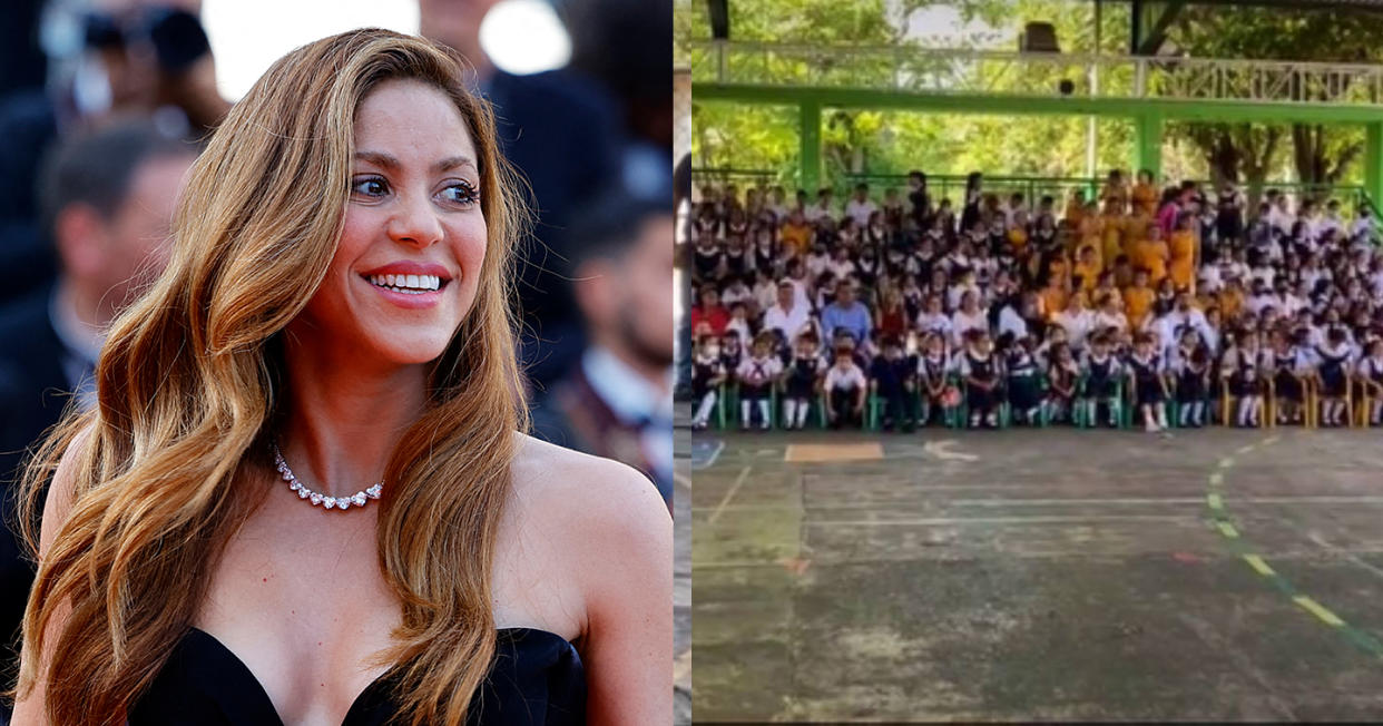 Los niños de la escuela primaria “Art.123 María Enriqueta” en Poza Rica, Veracruz, enloquecieron al escuchar la canción que Shakira grabó con Bizarrap. | Foto: Captura de video TikTok vía @pozaricatrending / EFE