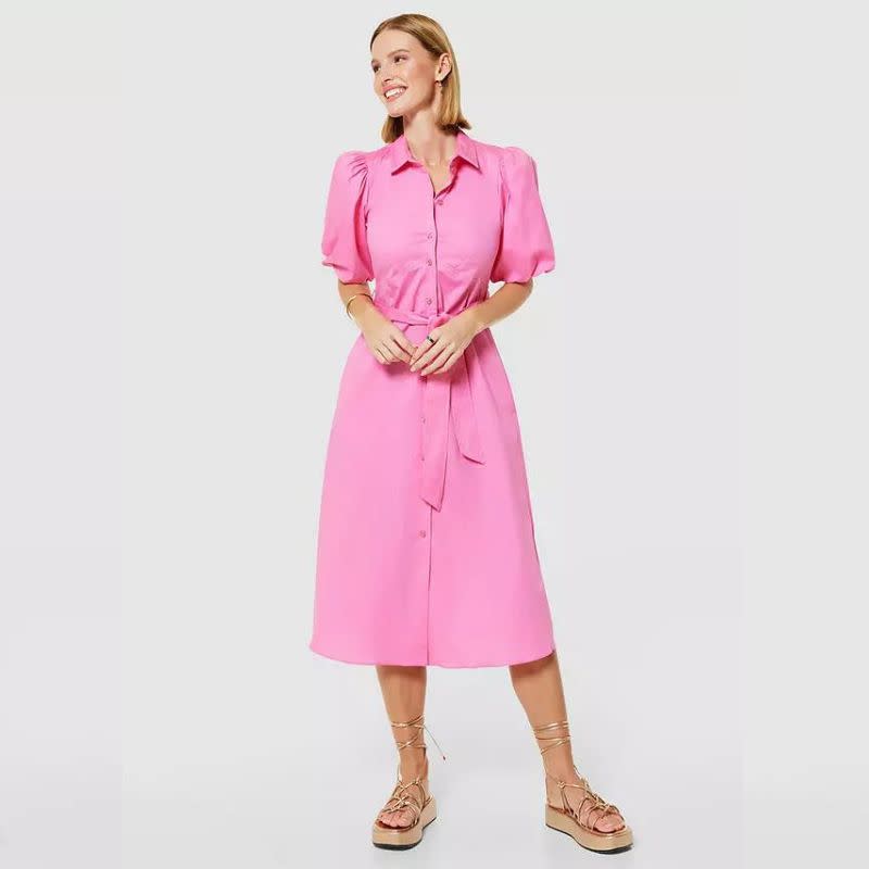 John Lewis pink midi dress