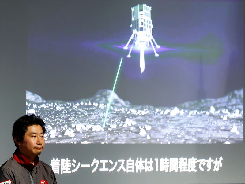 Takeshi Hakamada, "ispace" 's founder and chief executive, is pictured at a venue to watch landing of the lander in HAKUTO-R lunar exploration program on the Moon, in Tokyo