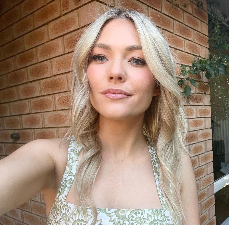 Sam Frost with blonde hair