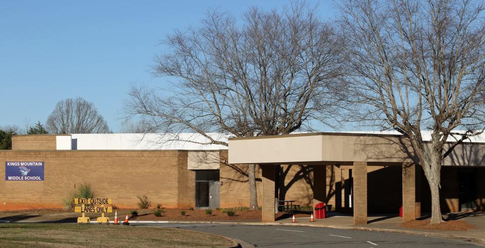 The exterior of Kings Mountain Middle School in Kings Mountain Thursday morning, Dec. 14, 2023.