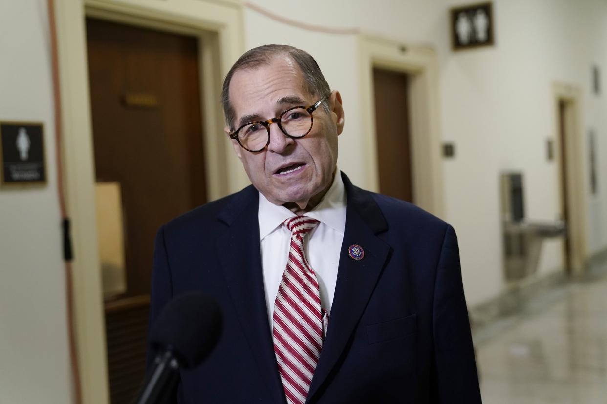 Rep. Jerry Nadler (D-N.Y.) talks to reporters at the Capitol in Washington, D.C. on June 4, 2021.