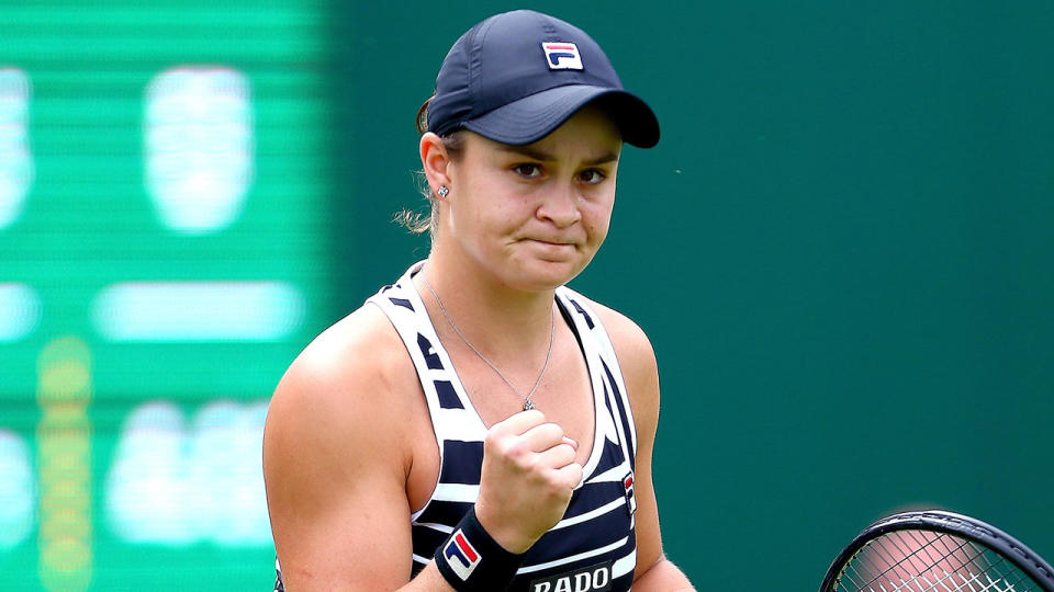 Ash Barty has won her first match since the French Open final. Pic: Getty