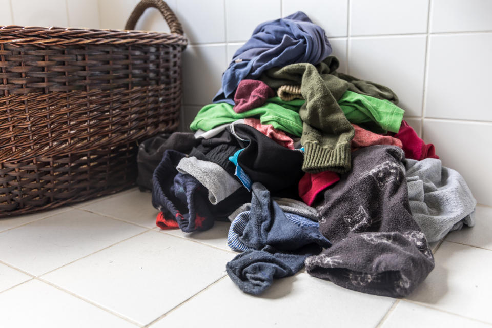 pile of laundry on the floor