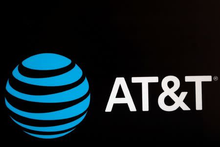 The AT&T logo is pictured during the Forbes Forum 2017 in Mexico City, Mexico, September 18, 2017. REUTERS/Edgard Garrido