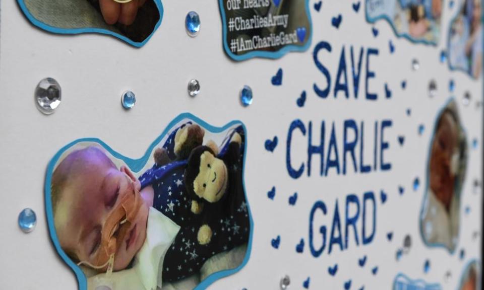 A poster by supporters of Charlie Gard’s parents.