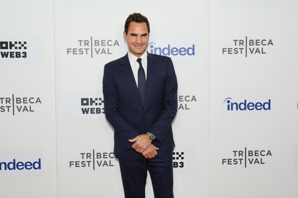 Roger Federer attends the "Federer: Twelve Final Days" Premiere during the 2024 Tribeca Festival