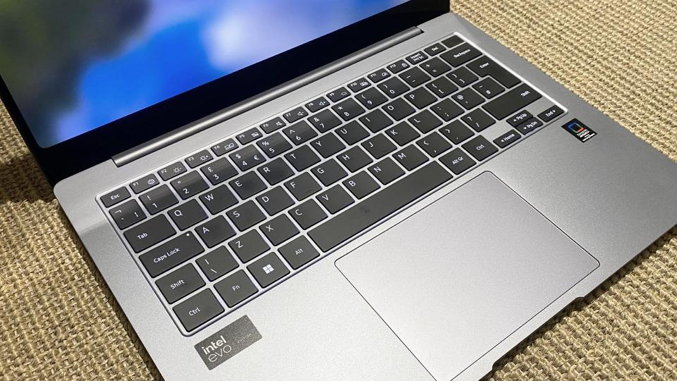 Samsung Galaxy Book4 Pro in use on a desk showing the screen