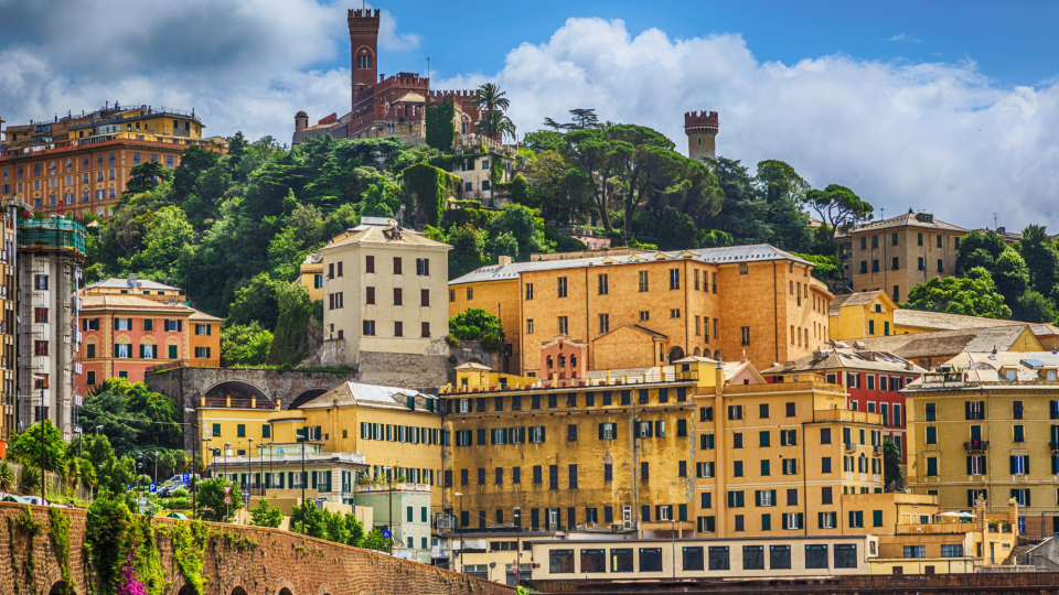 A view of Castello d'Albertis castle in Genoa