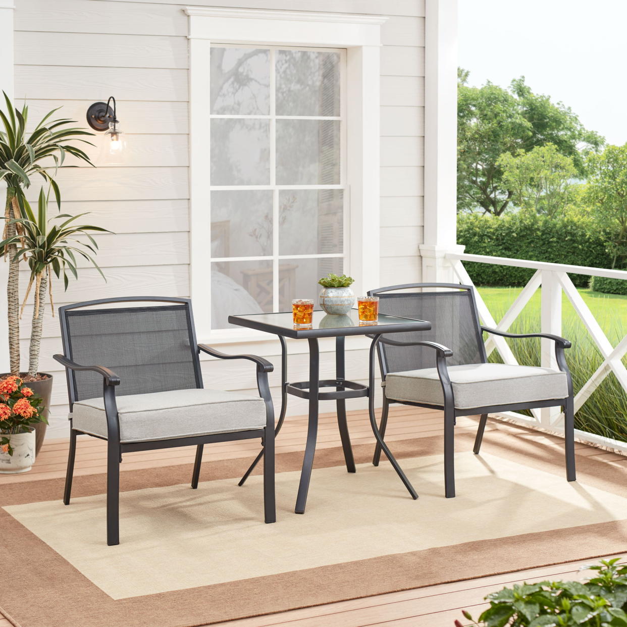 <p><a href="https://go.redirectingat.com?id=74968X1596630&url=https%3A%2F%2Fwww.walmart.com%2Fip%2FMainstays-Alexandra-Square-3-Piece-Outdoor-Furniture-Patio-Bistro-Set-Gray%2F670296084&sref=https%3A%2F%2Fwww.goodhousekeeping.com%2Fhome-products%2Fg43829115%2Fbest-patio-outdoor-furniture-walmart%2F" rel="nofollow noopener" target="_blank" data-ylk="slk:Shop Now;elm:context_link;itc:0;sec:content-canvas" class="link rapid-noclick-resp">Shop Now</a></p><p>Alexandra Square 3-Piece Bistro Set</p><p>walmart.com</p><p>$149.00</p>