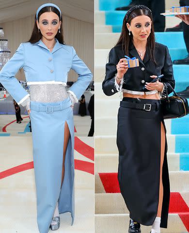 <p>Getty (2)</p> Emma Chamberlain wears two outfits to the 2023 Met Gala in New York City.